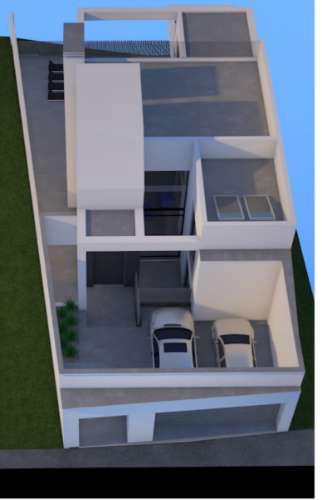 terreno com projeto aprovado para moradia geminada V3com piscina