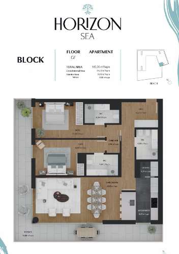 Apartamento T2 à beira-mar com vista para o mar no empreendimento Horizon Sea em Quarteira