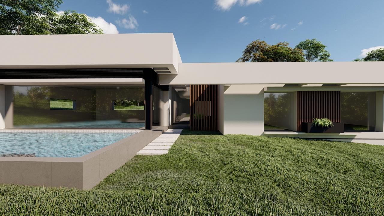 Terreno com projecto aprovado para villa de 4 quartos. VISTA MAR