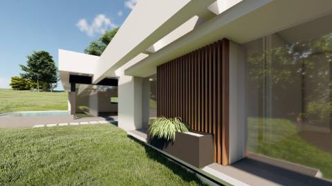 Terreno com projecto aprovado para villa de 4 quartos. VISTA MAR