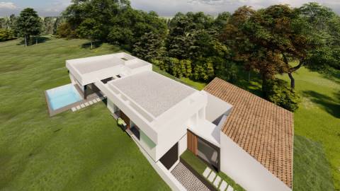Terreno com projecto aprovado para villa de 4 quartos. VISTA MAR